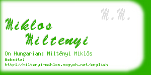 miklos miltenyi business card